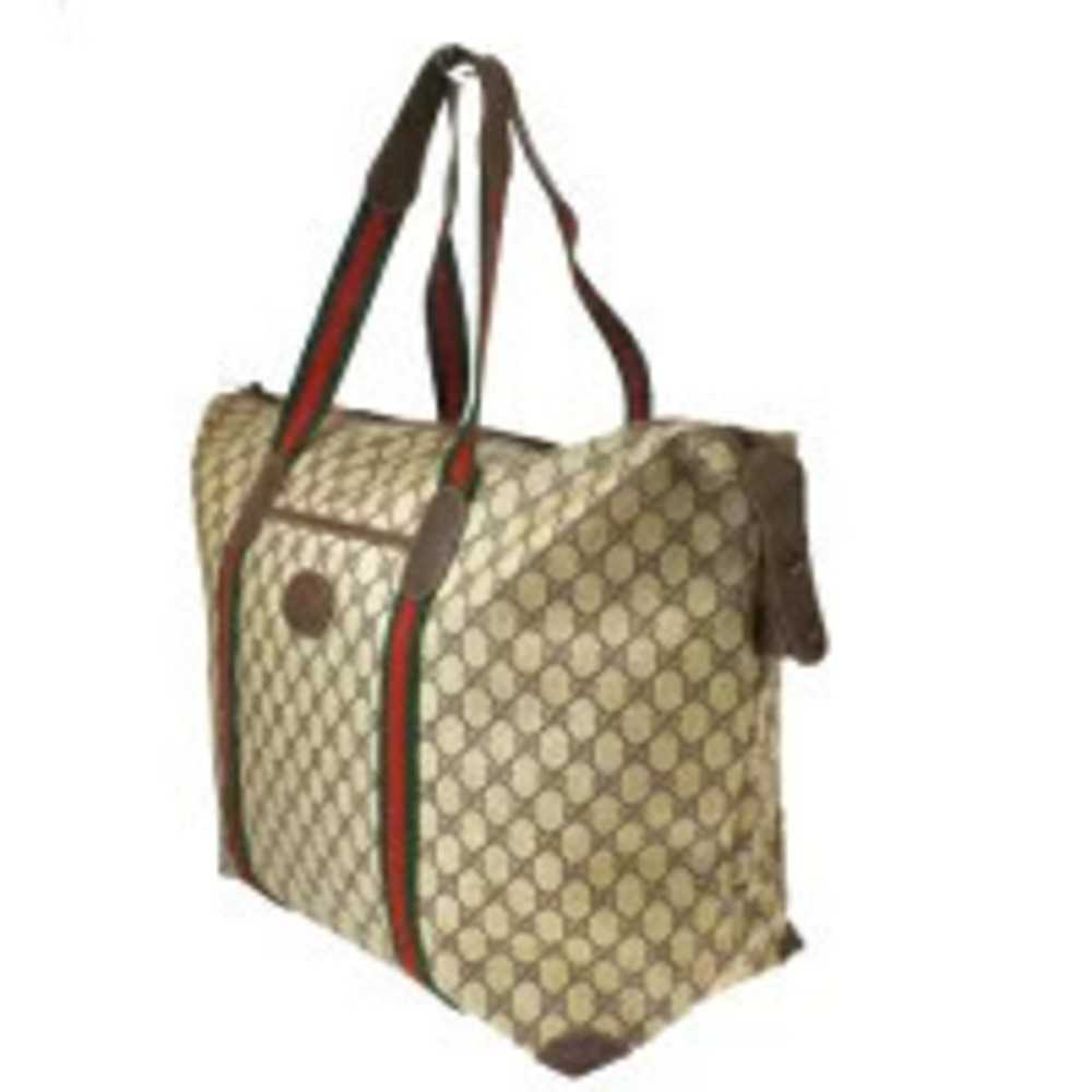 Gucci Sherry GG Brown Green Shoulder Bag Leather Red Interlocking Green Red